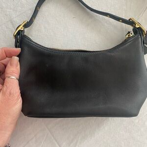 COACH Matt Black Wristlet Clutch Handbag Purse